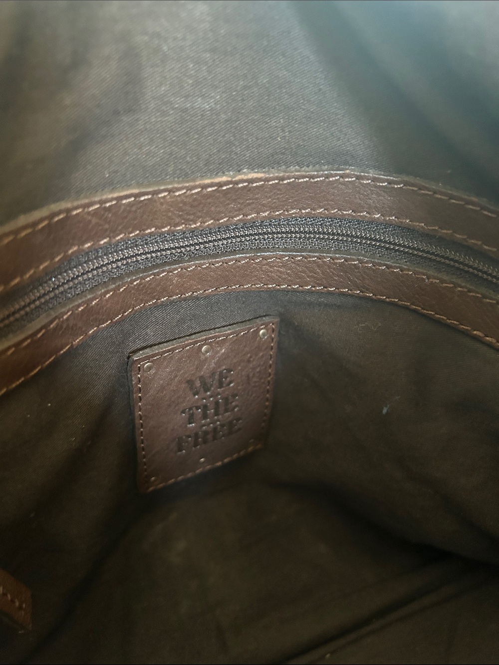 Free People Leather Stud-Trim Tote Bag in Deep Brown - Picture 6 of 9